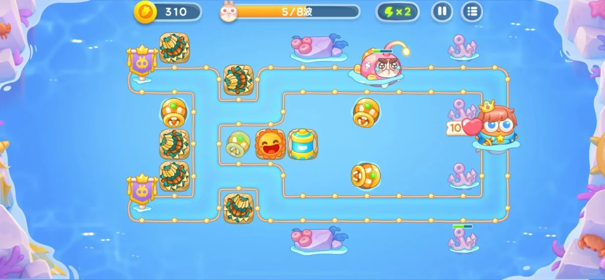 保卫萝卜4海的闺女01关攻略图解