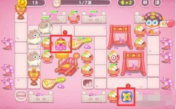 保卫萝卜4秋妃传第1关无道具金萝卜全清攻略