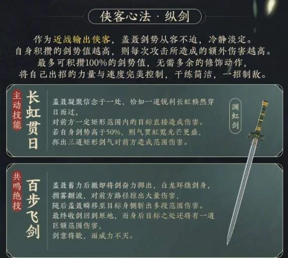 剑网3盖聂卫庄侠客技能是什么