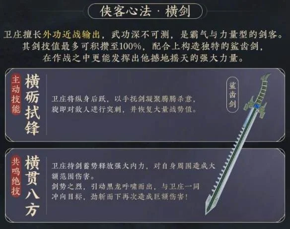 剑网3盖聂卫庄侠客技能是什么 剑网3盖聂卫庄侠客技能是什么