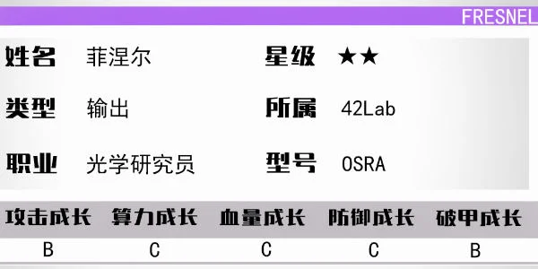 少女前线云图计划菲涅尔介绍 少女前线云图计划菲涅尔介绍