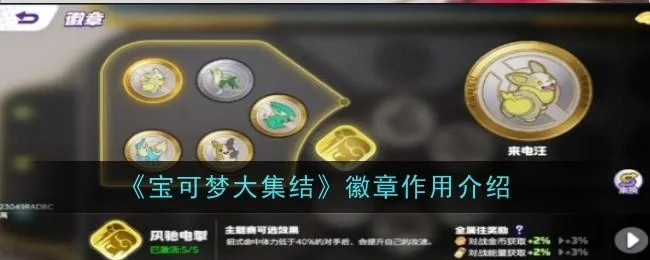 宝可梦大集结徽章有什么作用