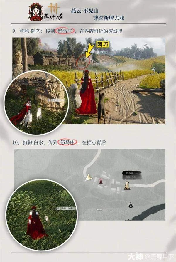 滹沱犬戏 9 至 10 号点位的地图与田地场景参照