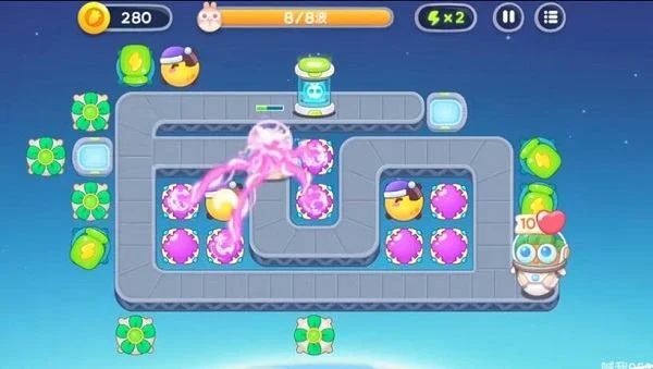 保卫萝卜4太空穿越第8关无道具金萝卜全清攻略 保卫萝卜4太空穿越第8关无道具金萝卜全清攻略