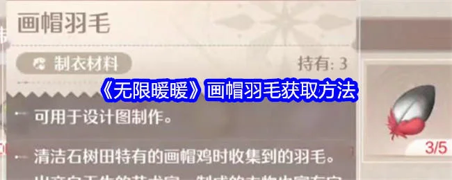 无限暖暖画帽羽毛获取方法