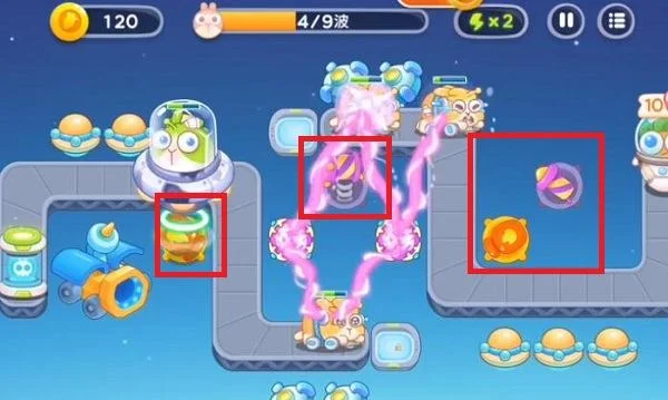 保卫萝卜4太空穿越第33关无道具金萝卜全清攻略 保卫萝卜4太空穿越第33关无道具金萝卜全清攻略