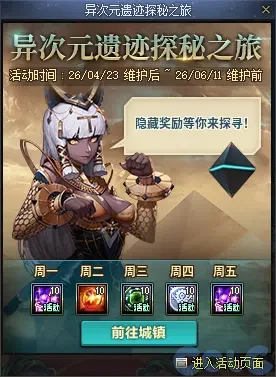 DNF异次元遗迹探秘之旅活动攻略